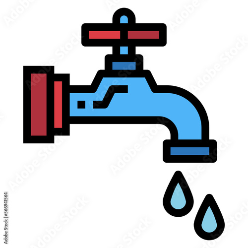 faucet filled outline icon style