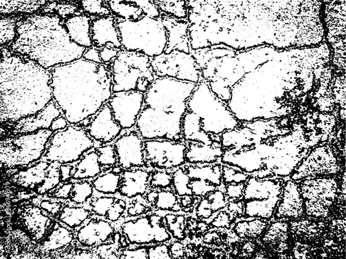 Old cracked asphalt, big vector grunge background created by nature. Unique wallpaper. For screen, desktop, site design, overlay, stencil, background, stylization, design and polygraph design