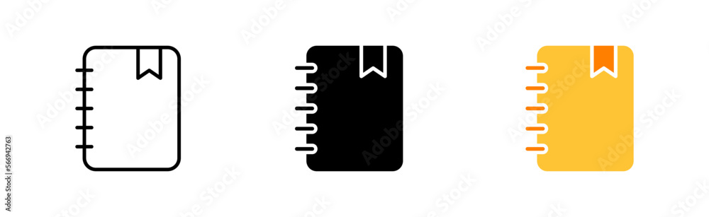 bookmark icon set. Pen, notebook, pencil, lesson, school, learning, student, teacher, school subject, mathematics, notes, abstract, . knowledge concept. vector line icon in different styles bookmark icon set. Pen, notebook, pencil, lesson, school, learning, student, teacher, school subject, mathematics, notes, abstract, . knowledge concept. vector line icon in different styles