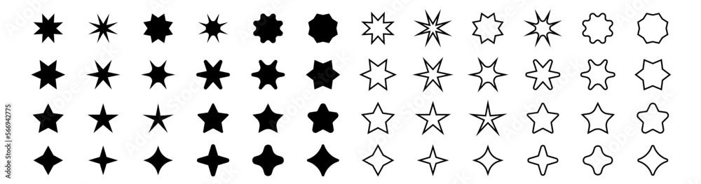 Star icon. Star icon set.Vector collection. Star icon. Star icon set.Vector collection.