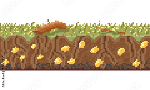 Premium vector pixel art wide ground and landscape for game assets and decoration 2