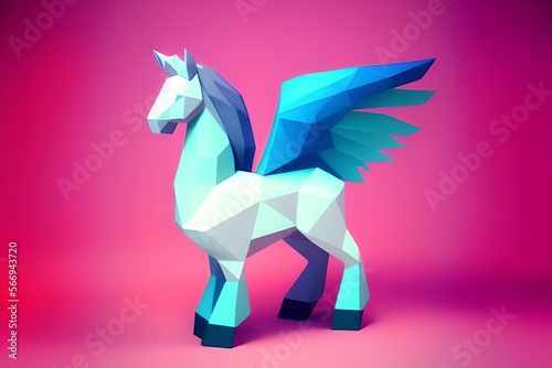 low poly pegasus, made with generative ai