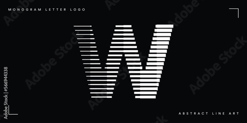 Letter W Abstract Geometric Line Logo