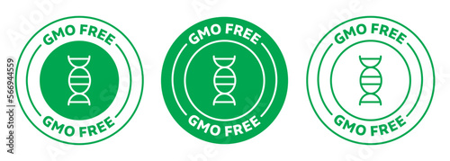 GMO Free Green rounded vector icon set