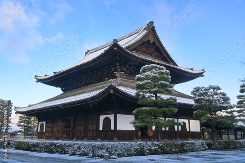 1月の京都市東山の建仁寺法堂