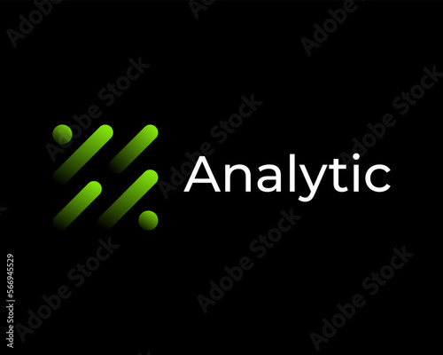 Analytics Digital Technology Innovation Fast Motion Lines Colorful Shadow Effect Vector Logo Design