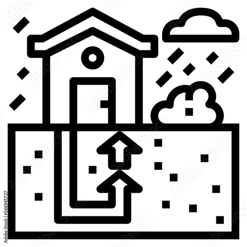 Geothermal line icon style