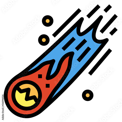 comet filled outline icon style