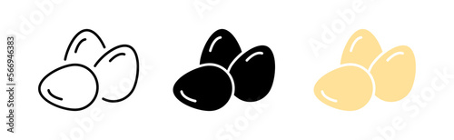 Egg set icon. Egg, Food products , toast, toaster, amlette, morning, breakfast, tasty. Cooking concept. Vector icon in line, black and colorful style on white background