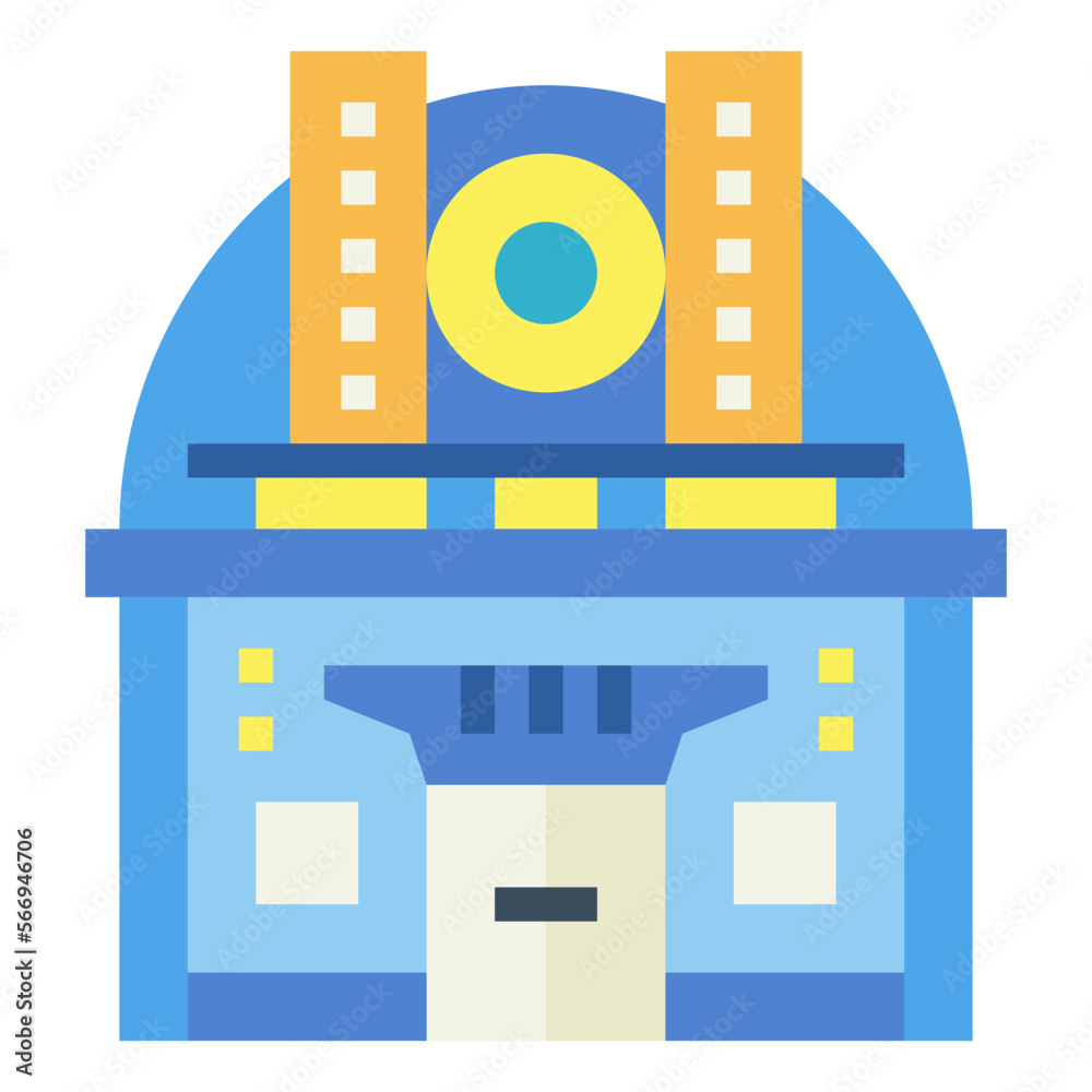 Observatory flat icon style Observatory flat icon style