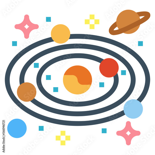 orbit flat icon style