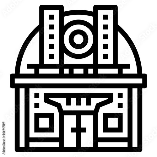 Observatory line icon style