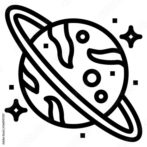 uranus line icon style