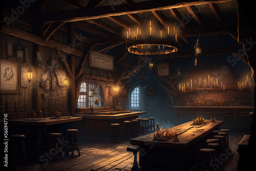 Fotografia, Obraz Tavern Ambiant for RPG Players