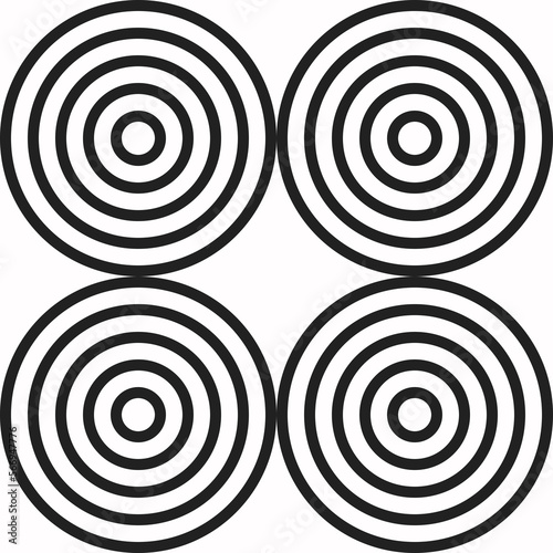Abstract and geometric figures with 4 circles