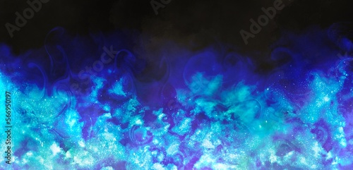 青い炎をイメージした抽象的な背景, アブストラクト, イラストレーション