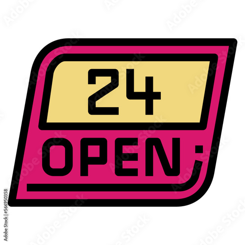 24h filled outline icon style