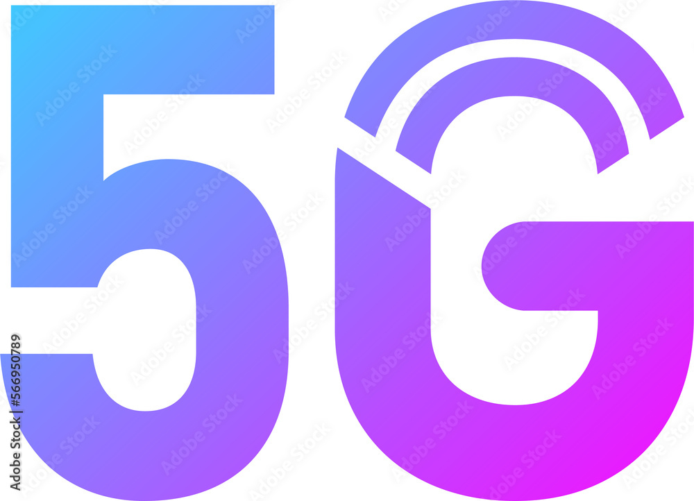 Fifth generation wireless internet icon in gradient colors. 5G signs illustration. Fifth generation wireless internet icon in gradient colors. 5G signs illustration.
