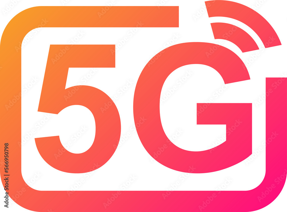 Fifth generation wireless internet icon in gradient colors. 5G signs illustration. Fifth generation wireless internet icon in gradient colors. 5G signs illustration.