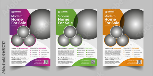 Creative and modern real estate business flyer template design