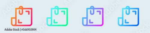 Attachment line icon in gradient colors. Document signs vector illustration.