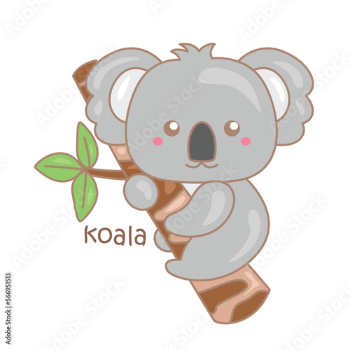 Alphabet K For Koala Vocabulary Illustration Vector Clipart