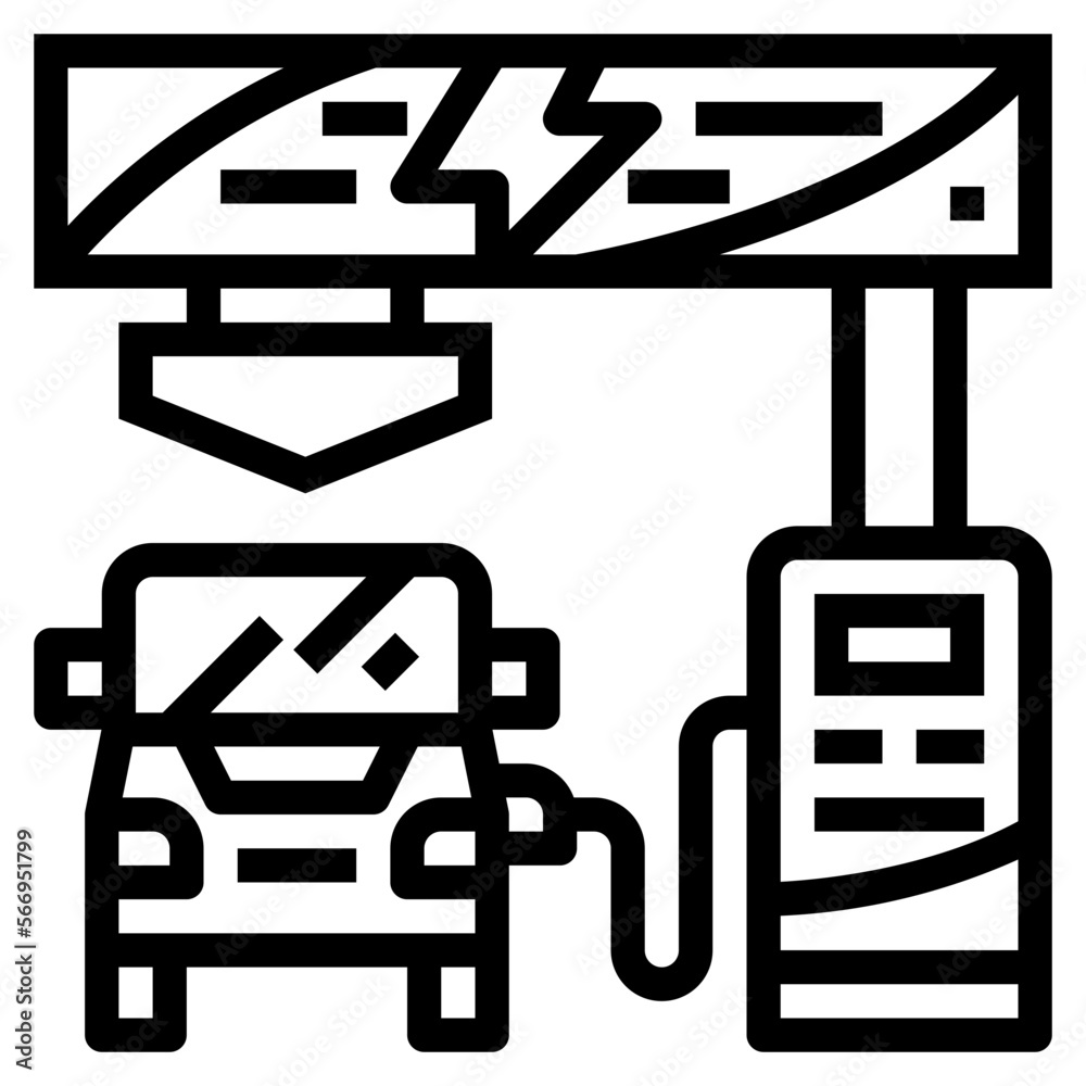 gas station line icon style gas station line icon style