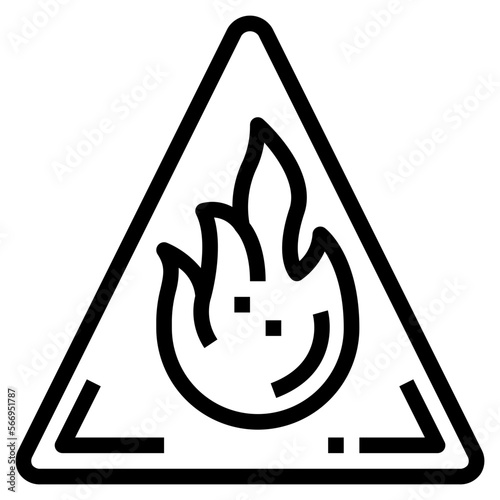 flammable line icon style