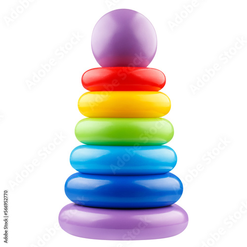 Colorful toy pyramid cut out