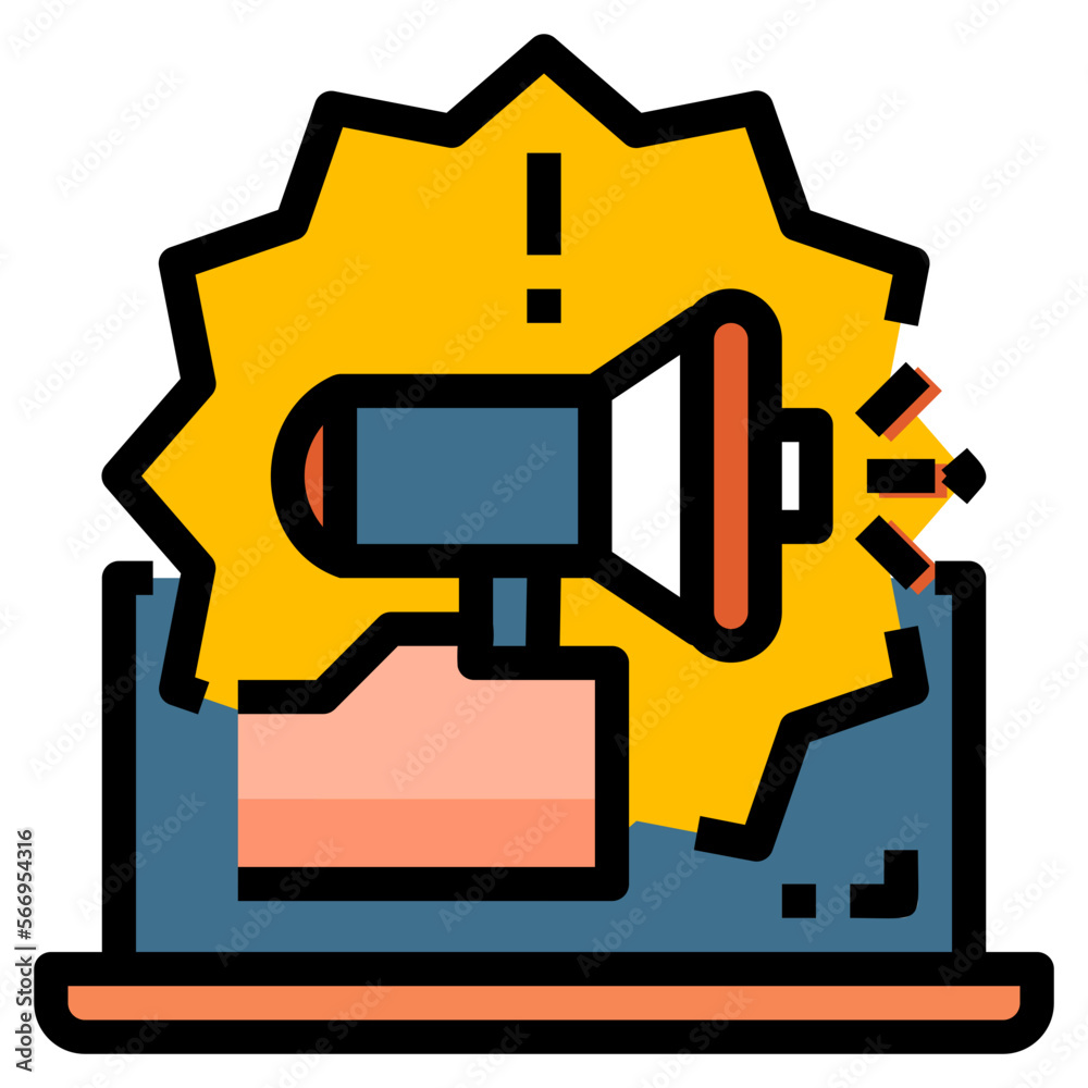 spam filled outline icon