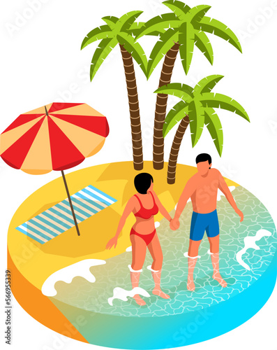 Isometric Tropical Beach
