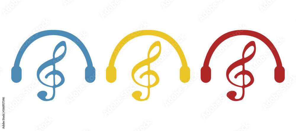 Fototapeta premium icon of headphones, music, vector illustration