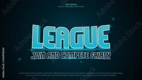Esport League and Tournament banner and logo with editable Text Effect