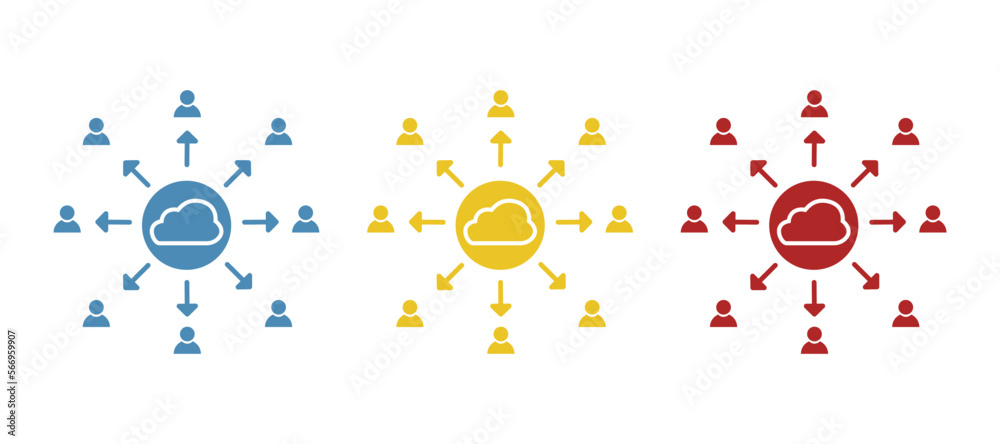society icon, cloud, association, vector illustration