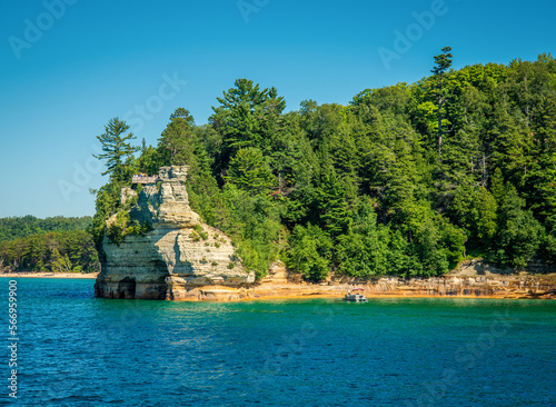 View of Miners Castle Pictured Rock Lake shore