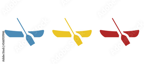 canoe icon with oar, vector illustration