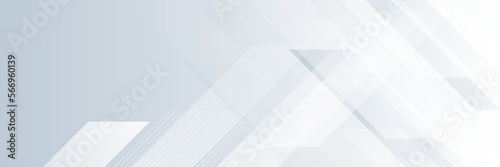 Abstract white and gray gradient background banner. Geometric modern design. Vector Illustration.