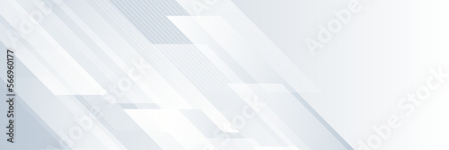 Abstract white and gray gradient background banner. Geometric modern design. Vector Illustration.