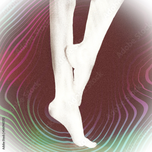 legs and feet in black and white - poster