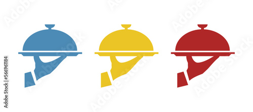 hand icon, raised, on a white background, vector illustration