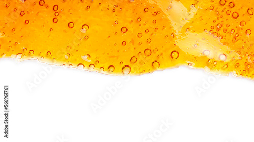 cannabis golden wax resin and white background with place for text photo