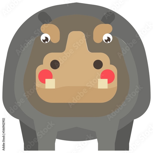 hippopotamus flat icon