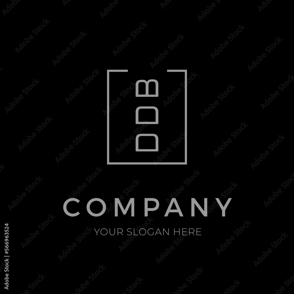 Fototapeta premium DDB, OOB, BDD creative letter business logo design. Simple modern initials company logo.