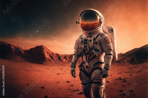 astronaut in space and mars made with generative ai © Interstellar