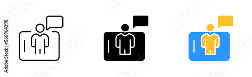Interlocutor icon set. Smartphone, message, speech bubble, chat, text, app, messenger, internet, mail, news, screen. communication concept. vector line icon in different styles
