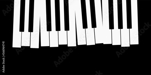 Piano keyboard over black background illustration