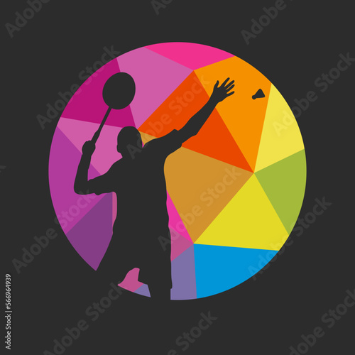 Badminton design sport graphic with badminton player in action and design elements in vector quality.