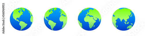 World planet icon set illustration