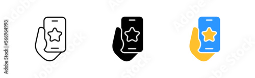 Leave feedback icon set. Emoticon, stars, rating, comment, rate, internet, top, choose, happy, star, user, satisfactory, quality, services. competition concept. vector line icon in different styles