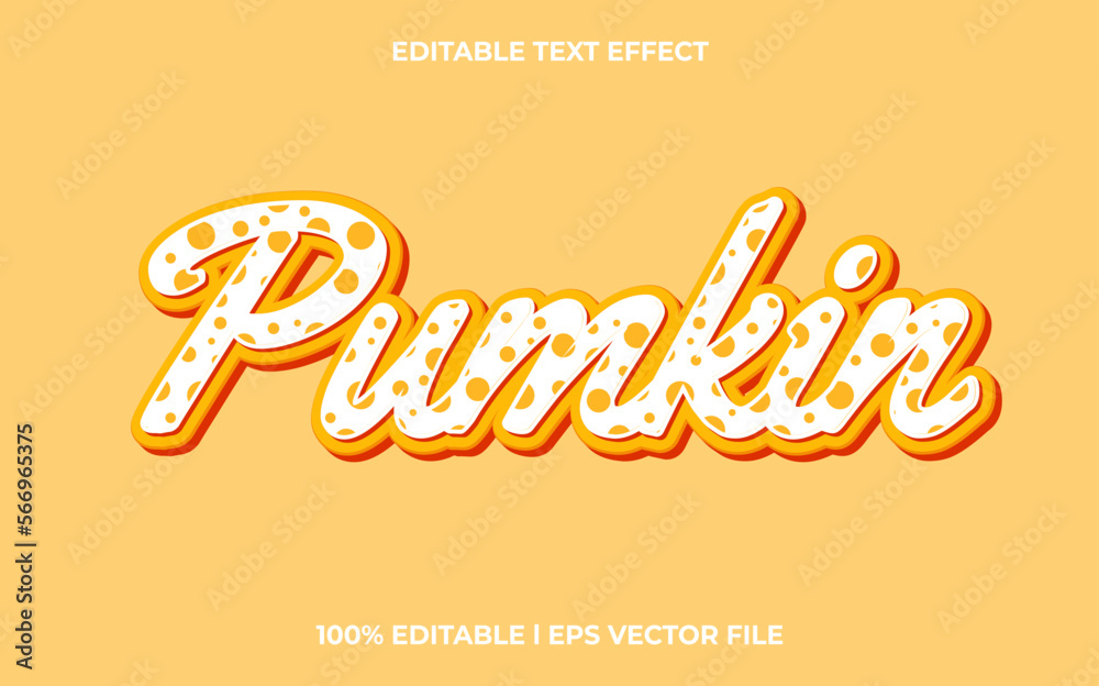 Pumkin 3d text effect and editable text, template 3d style use for business tittle Pumkin 3d text effect and editable text, template 3d style use for business tittle